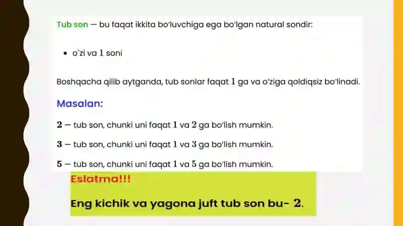 Tub va murakkab sonlar 4