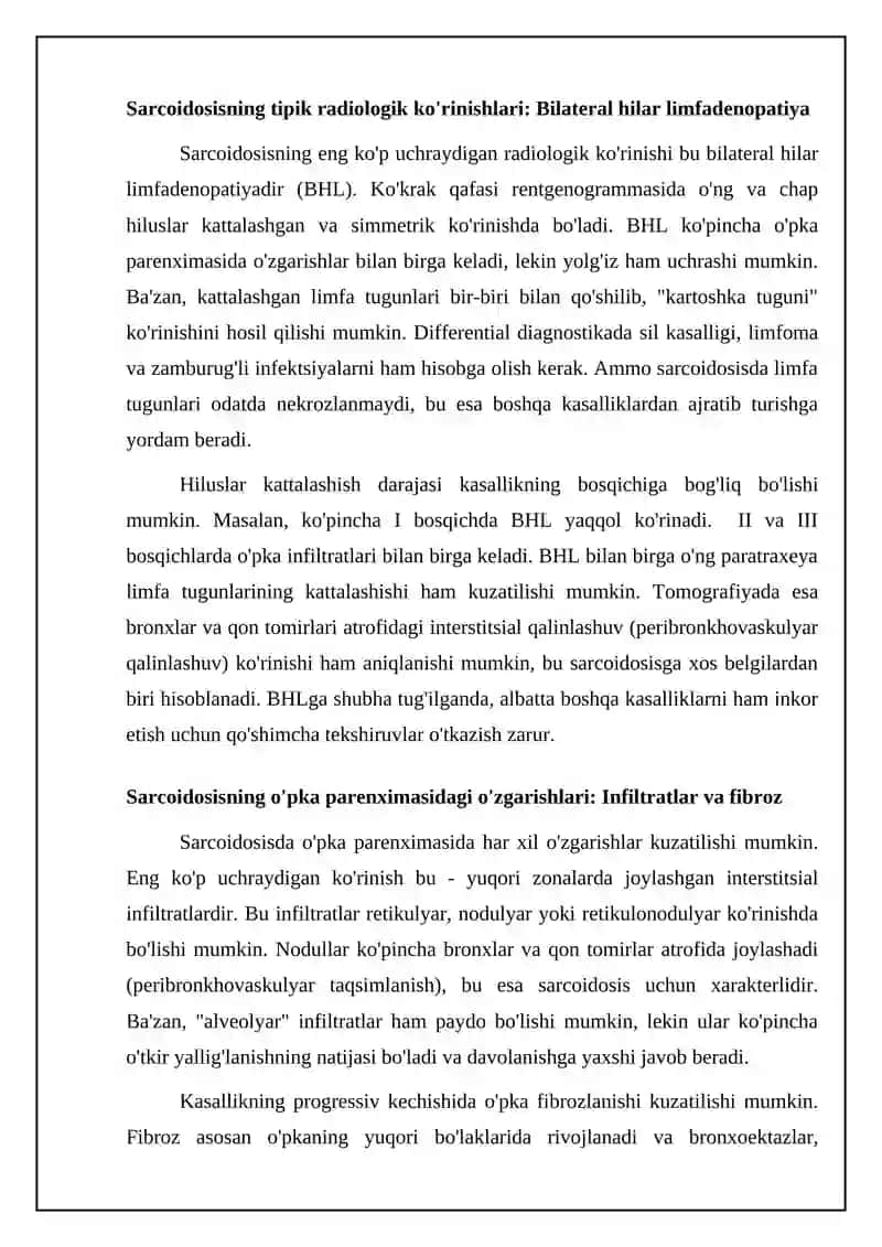 O‘pka sarkoidozini differensial nur tashxisi 4