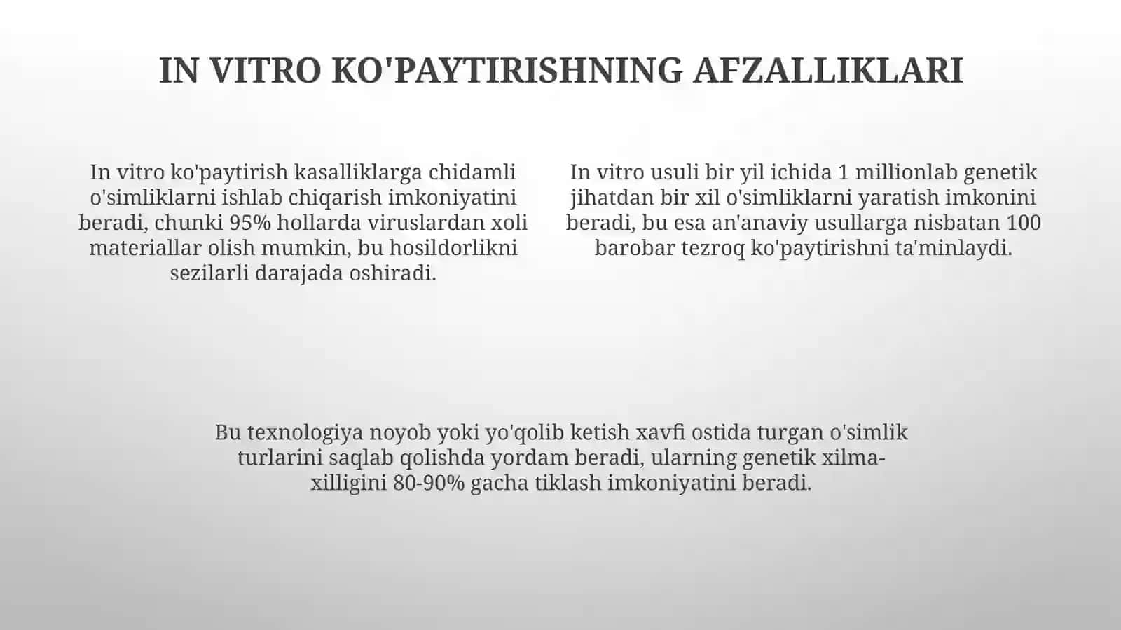 Qishloq xoʻjaligi ekinlarini invitro sharoitida koʼpaytirish 4
