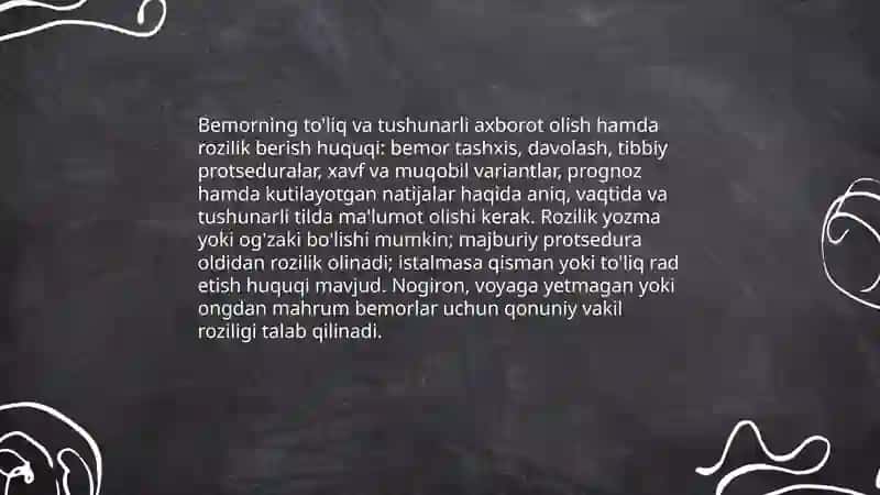 Bemor va tibbiy xodimlar huquqlari 4