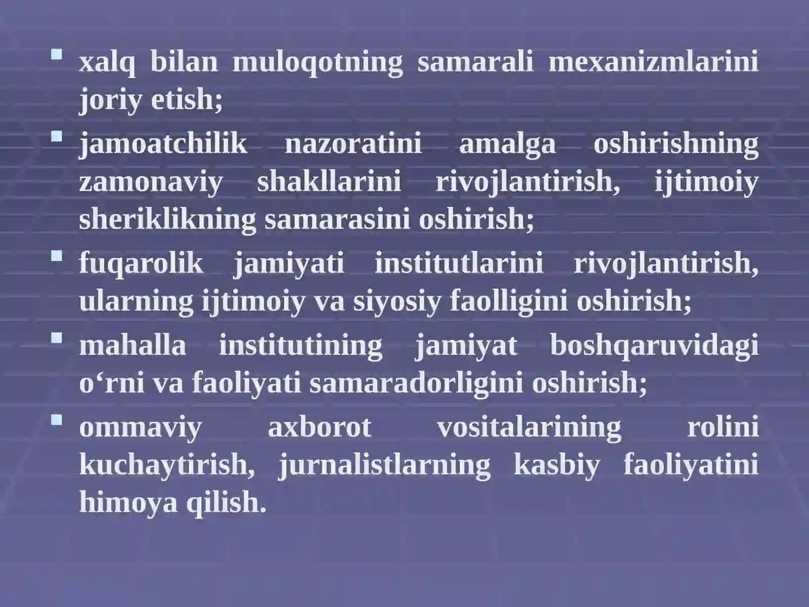 Yangi  O‘zbekistonda amalga oshirilayotgan islohotlar 4