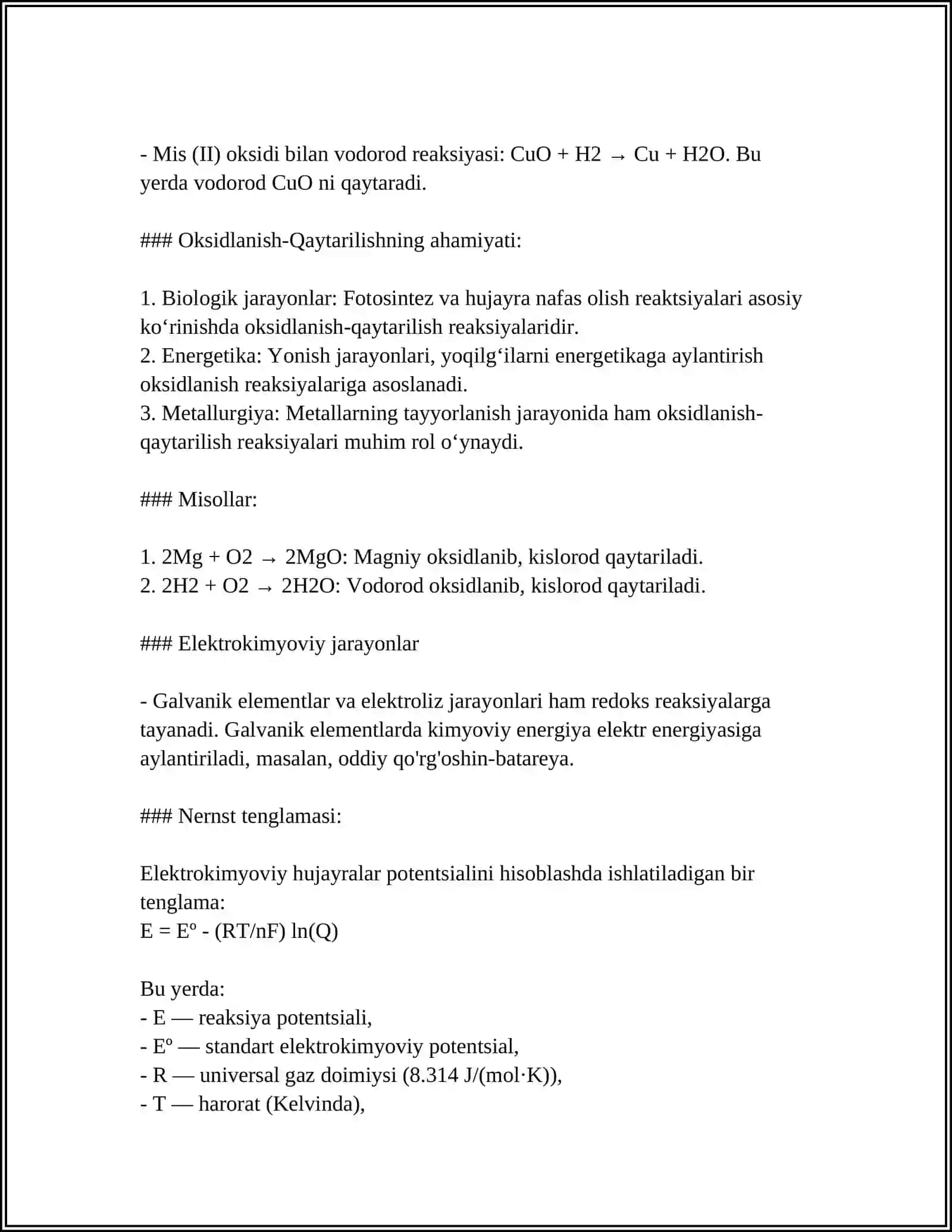 OKSIDLANUVCHI QAYTARUVCHILARNING EKVIVALENT MASSASINI ANIQLASH.NATRIY TIOSULFAT ERITMASINI TAYYORLASH 4