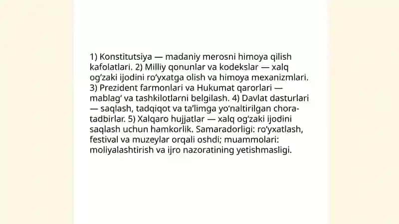 Mustaqillik sharofatida xalq ogʻzaki ijodining davlat maqomiga erishuvini oʻrganish 4