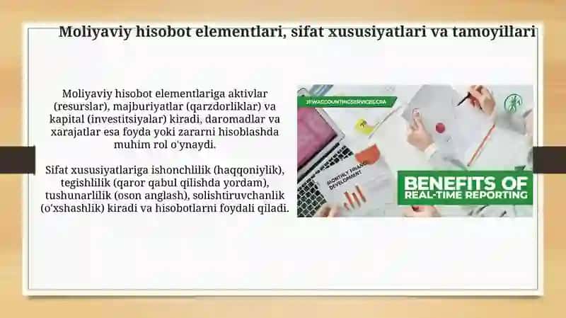 Biznesda moliyaviy hisobotning mazmunining zarurligi 4