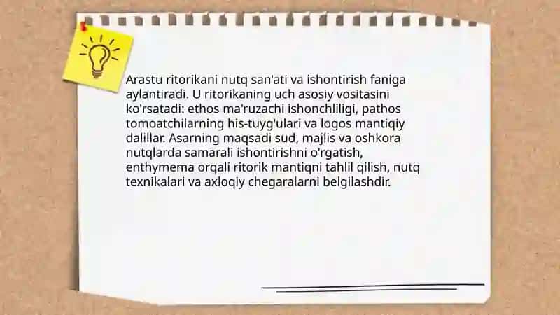 Arastuning ritorika haqida ma'lumoti 4