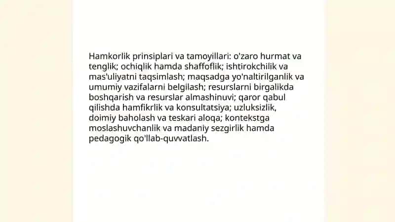 Hamkorlik pedagogikasining konseptual g'oyalari 4