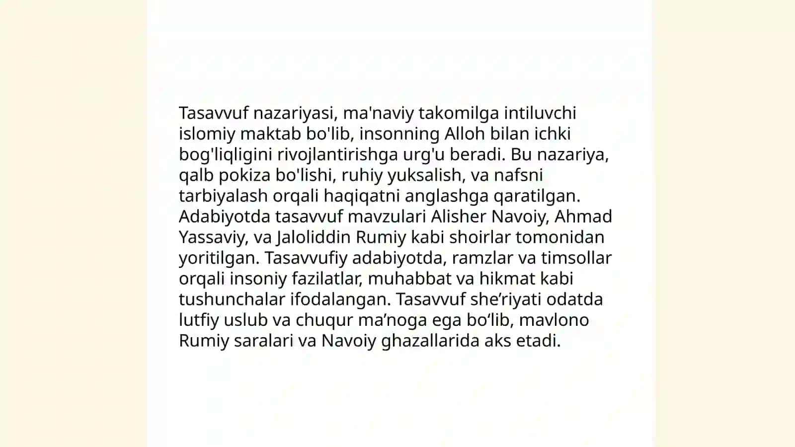Adabiyot darslarida tasavvuf adabiyotini o'rganish usullari 4