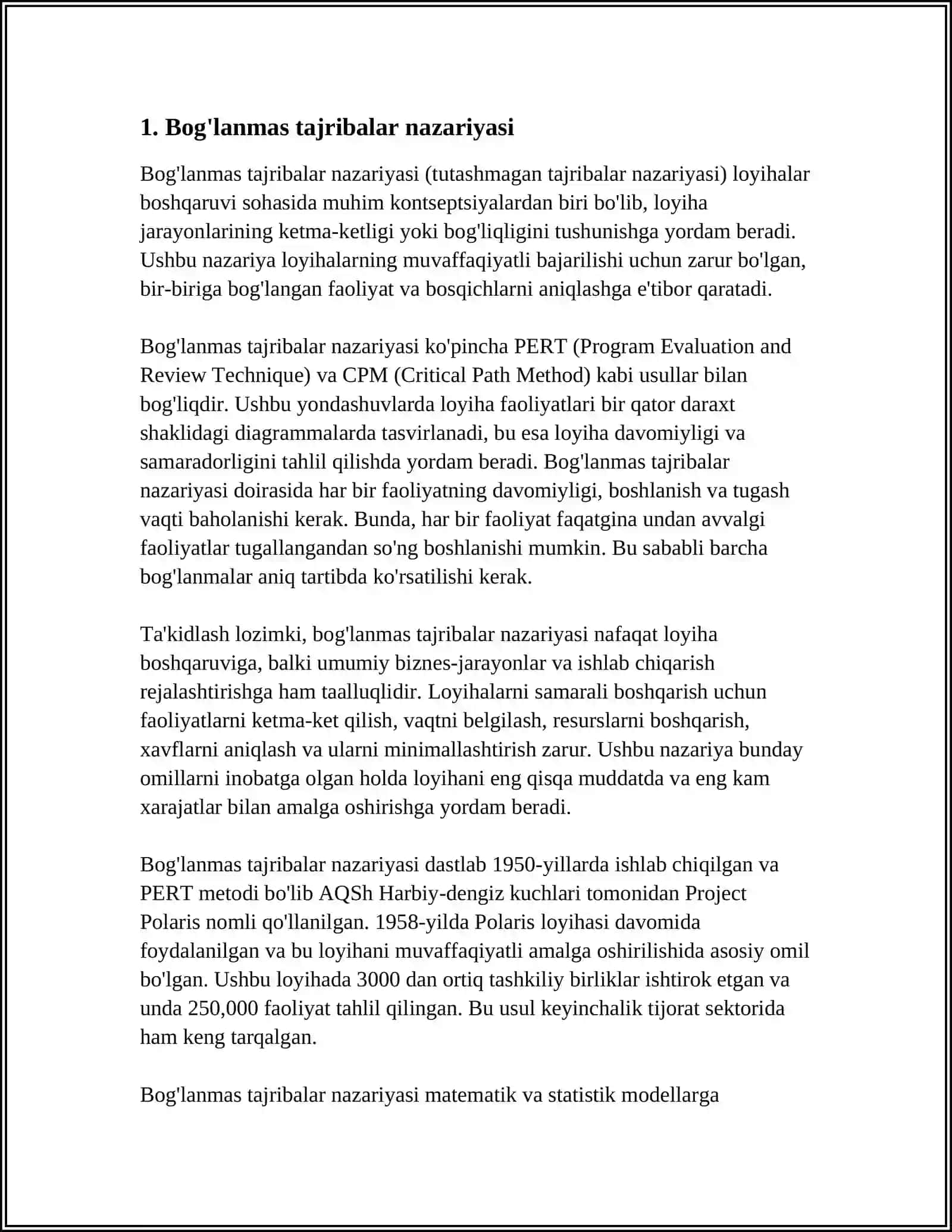 BOG'LANMAS TAJRIBALAR KETMA-KETLIGI. BERNULLI FORMULASI. MUVAFFAQIYATLARNING ENG EHTIMOLLI NAZARIYASI 4