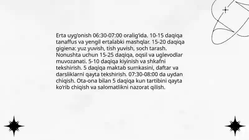 O’quvchi va talabalarning kun tartibi 4