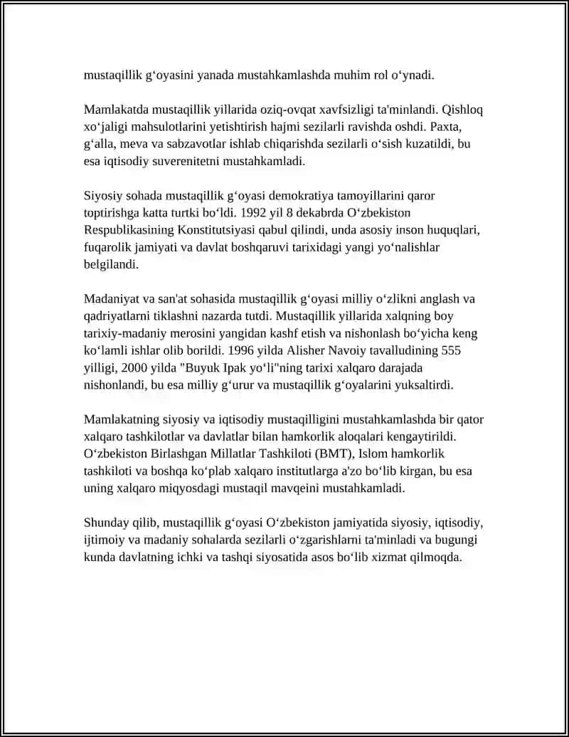 MUSTAQILLIKKA ERISHISH ARAFASIDA OʻZBEKISTONDAGI IYTIMOIY SIYOSIY JARAYONLAR 4