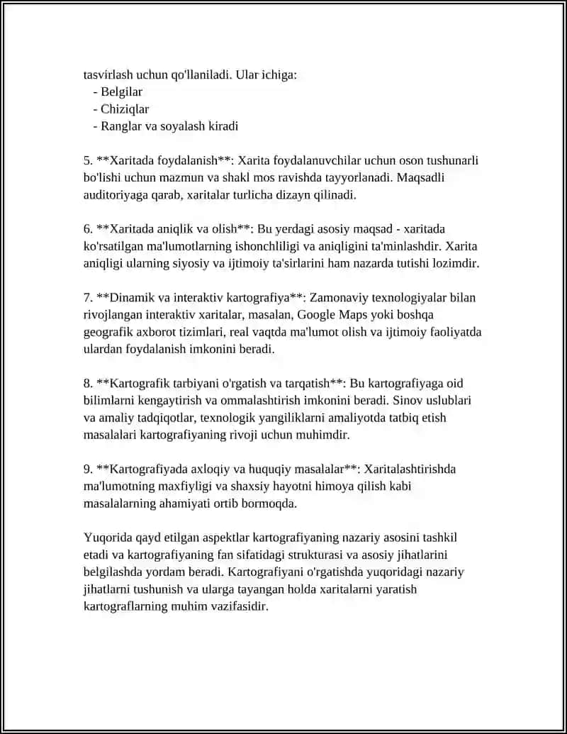 FAN SIFATIDA KARTOGRAFIYANI STRUKTURASI ASOSIY KARTOGRAFIK FANLAR 4