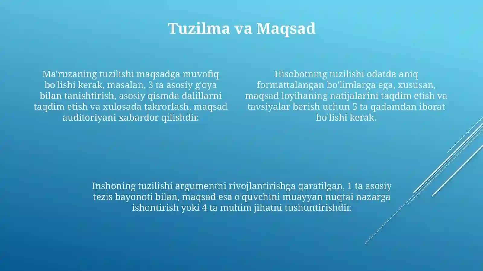 Maruzadaklat va referat yozish uchun qo'yiladigan talablar 4
