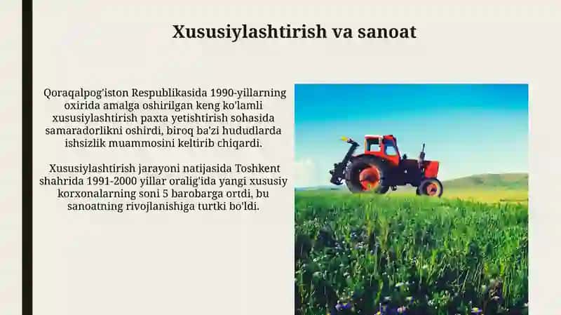 Mustaqillik Davrida Qishloq Xўjaligi va Sanoatning Integratsiyasi 4