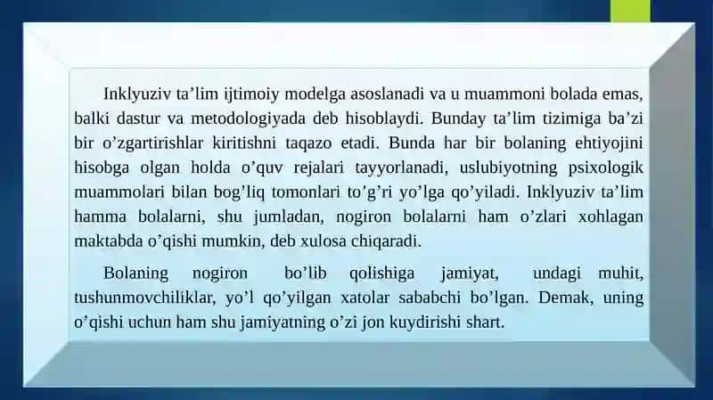 MAXSUS YORDAMGA MUHTOJ BOLALARGA DIFFERENSIAL VA INTEGRATSIALASHGANTAʼLIMNITASHKIL ETISH. 4