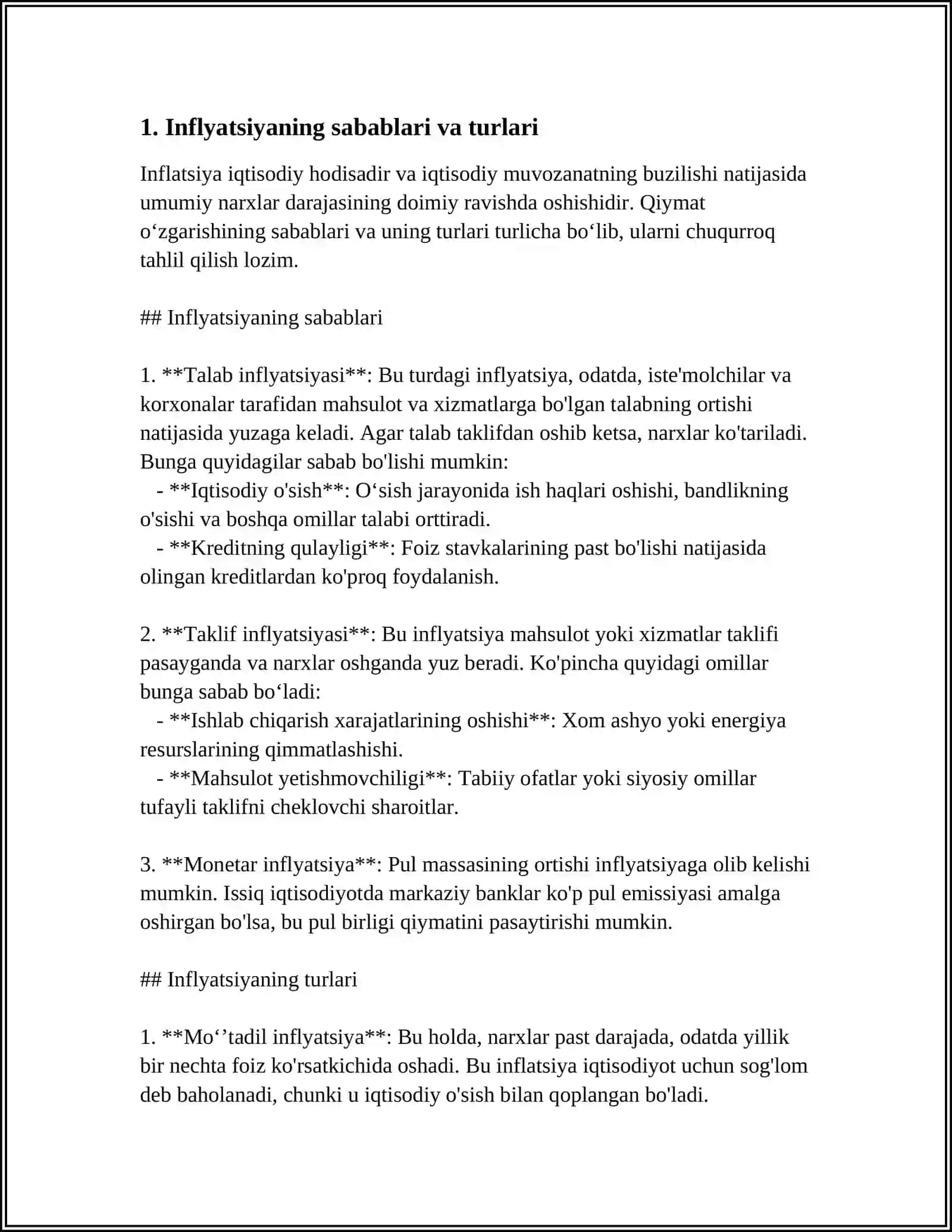MAKRO IQTISODIY BEQARORLIK INIROZ INFULYATSIYA VA ISHSIZLIK 4