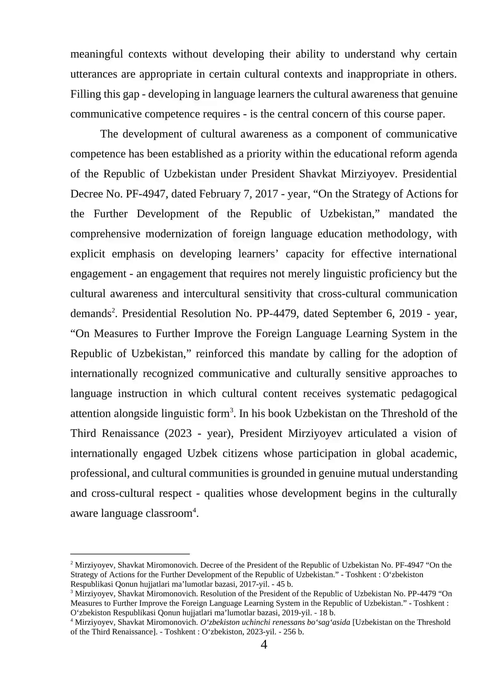 Course Paper: The Role of Cultural Awareness in Language Learning 4