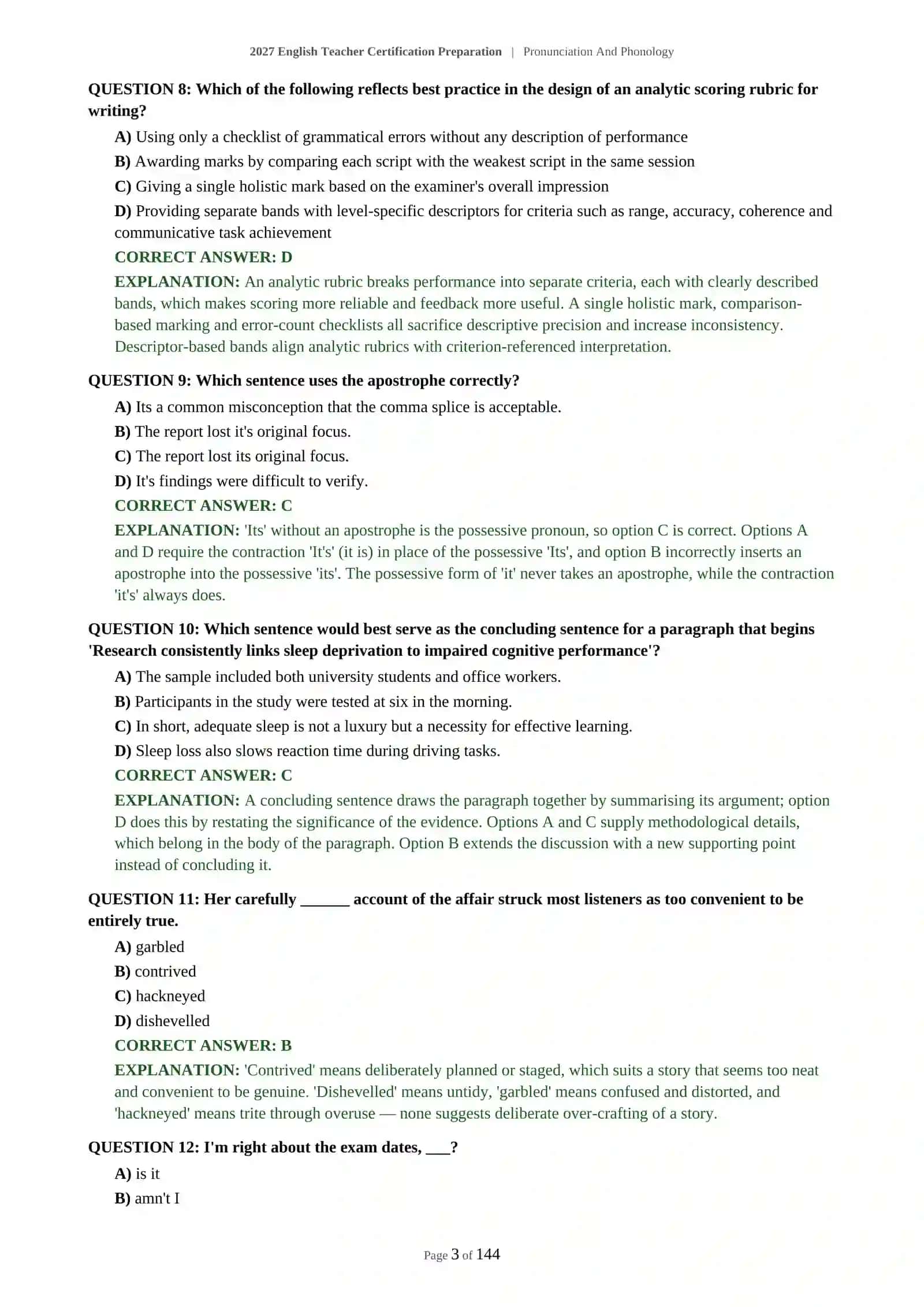 2027 English Teacher Certification Preparation | Pronunciation And Phonology 4