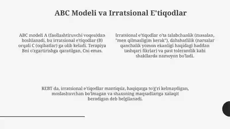 REBT: Tarix va Asosiy Tamoyillar 4