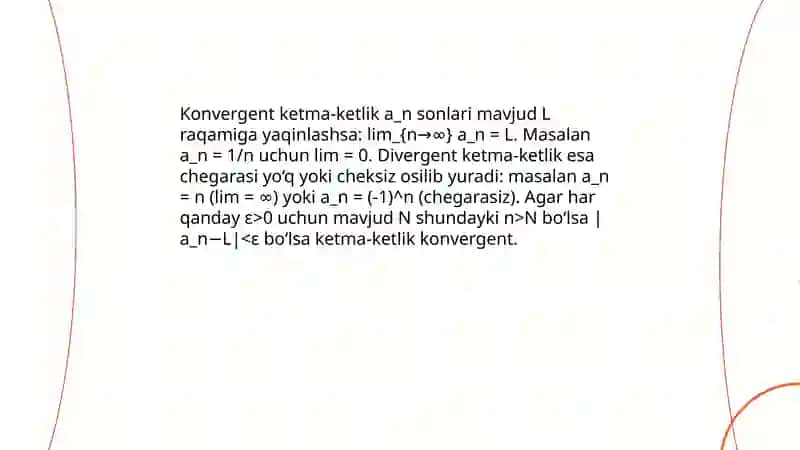 Sonli ketma -ketlik va uning limiti 4