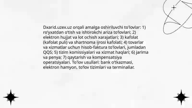 Dxarid.uzex.uz Davlat Xaridlari Elektron Tizimi 4