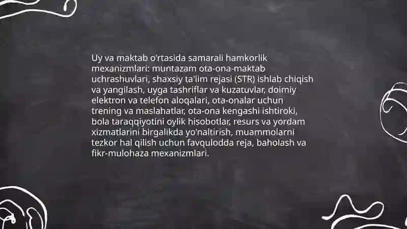 Aloxida yordamga muxtoj bolalar umumta'lim maktabi yoki maktabgacha tashkilotda inklyuziv ta'lim sharoitida oqishga moslashishida oila va maktabning o'rni 4