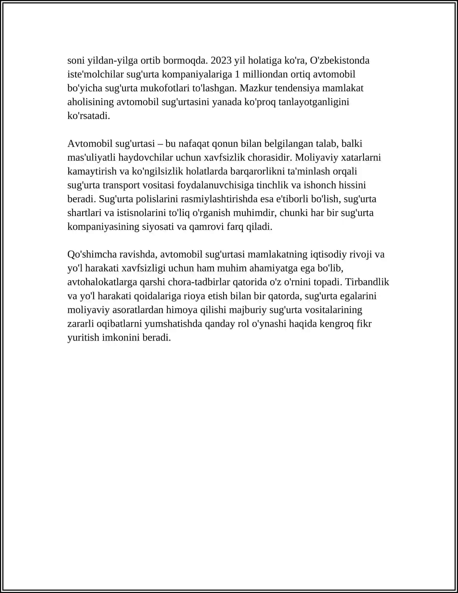 Avtomobil sug'urtasi turi 4