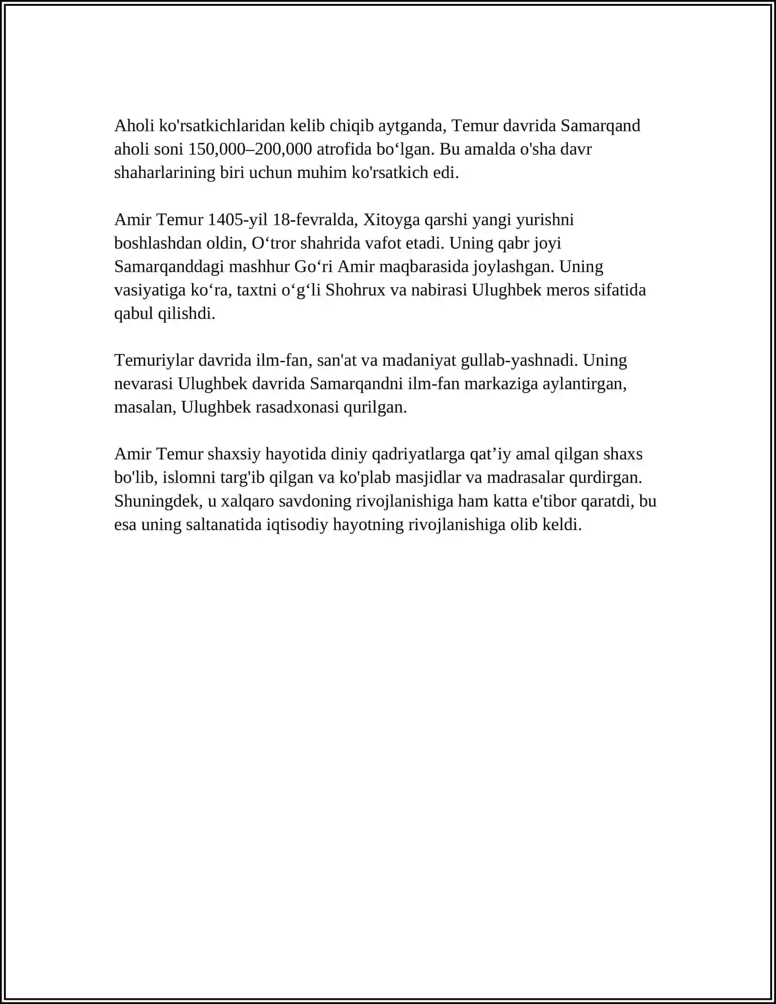 AMIR TEMUR BUYUK DAVLAT ARBOBI 4