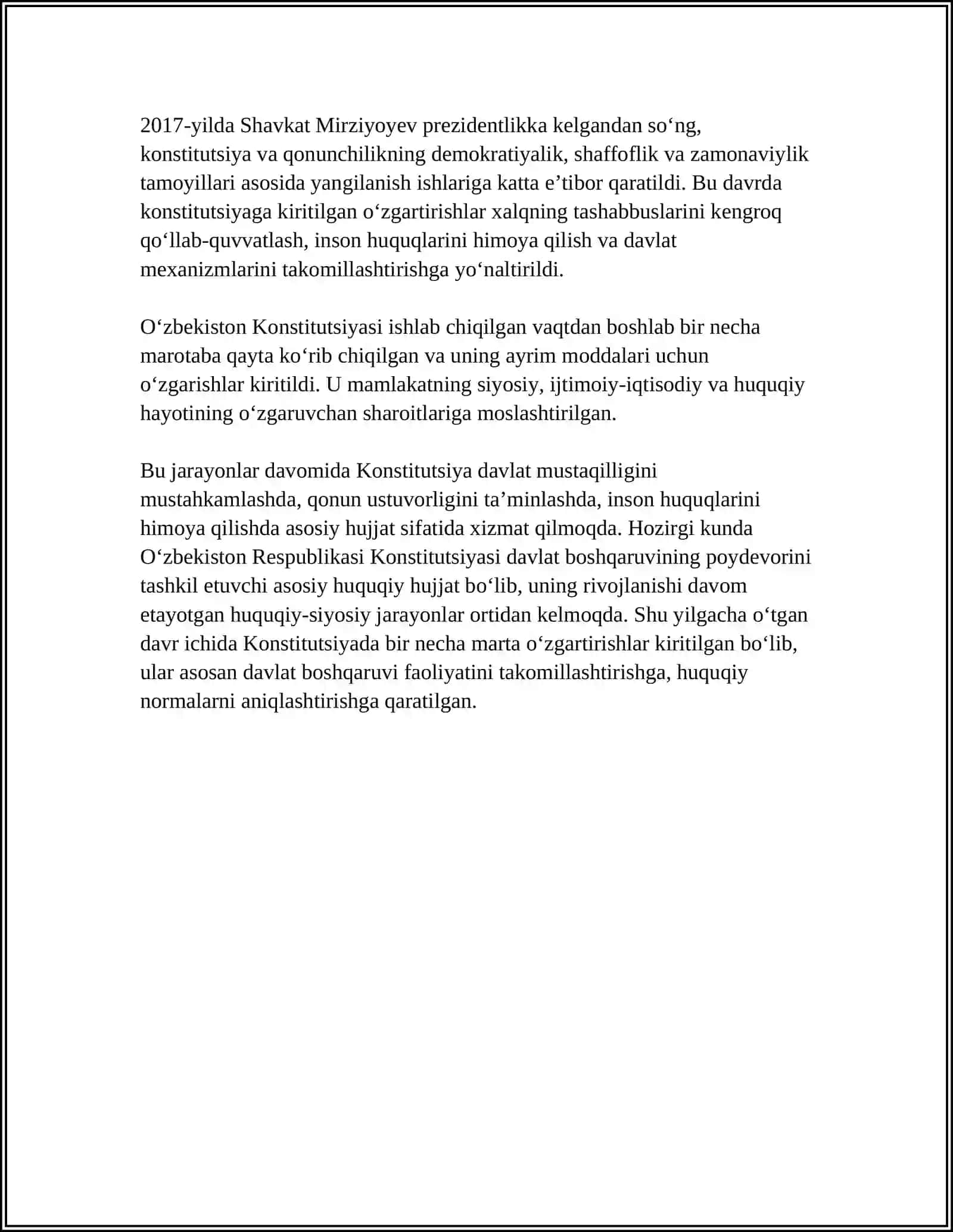 O‘zbekiston Respublikasi Konstitutsiyasi 4