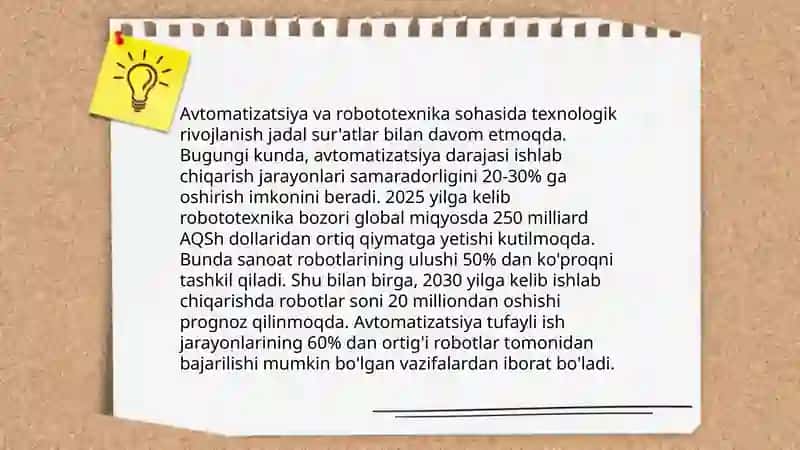 Texnologik jarayonlarni boshqarishda asosiy tushunchalar 4