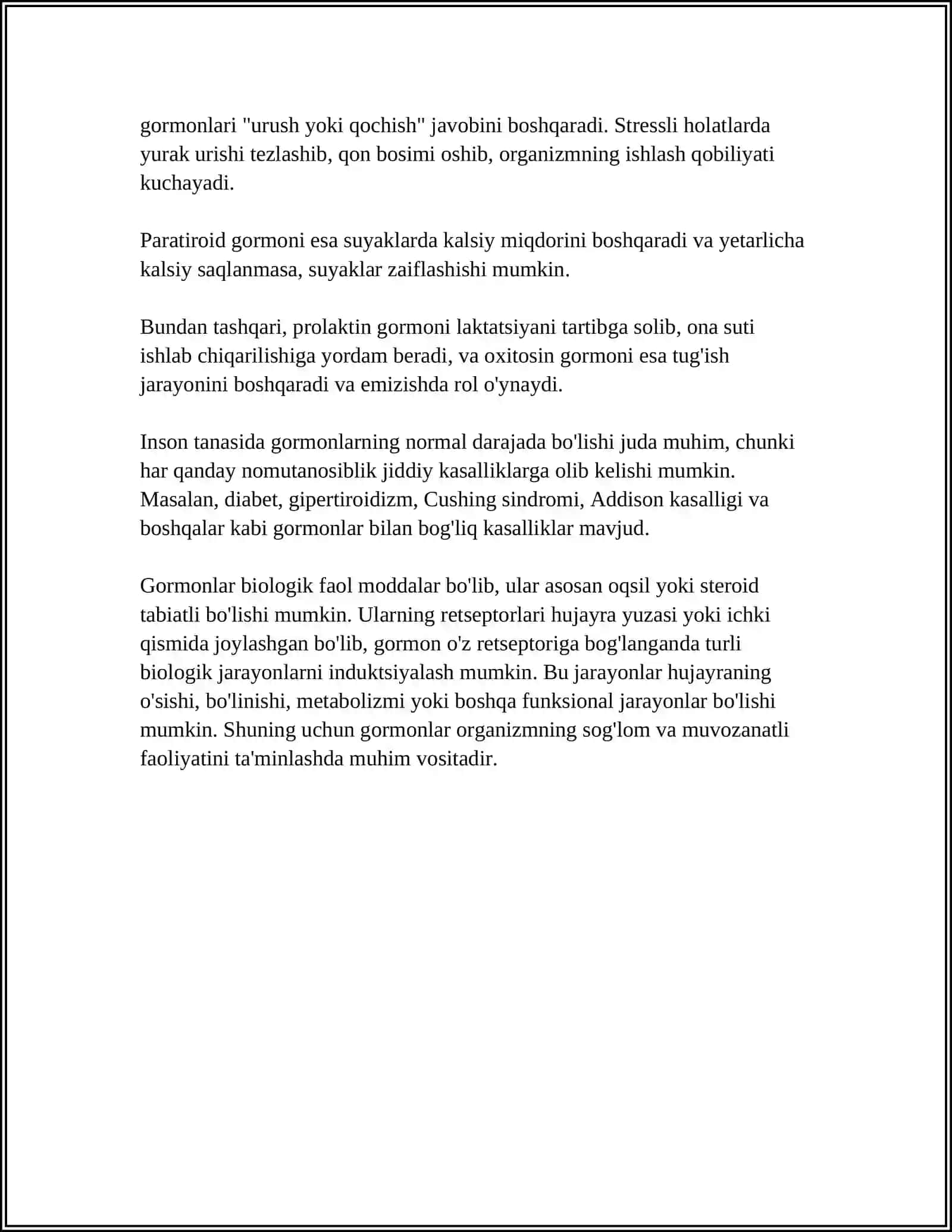 BIOKIMYOVIY JARAYONLARDA GORMONLAR BOSHQARUVI 4