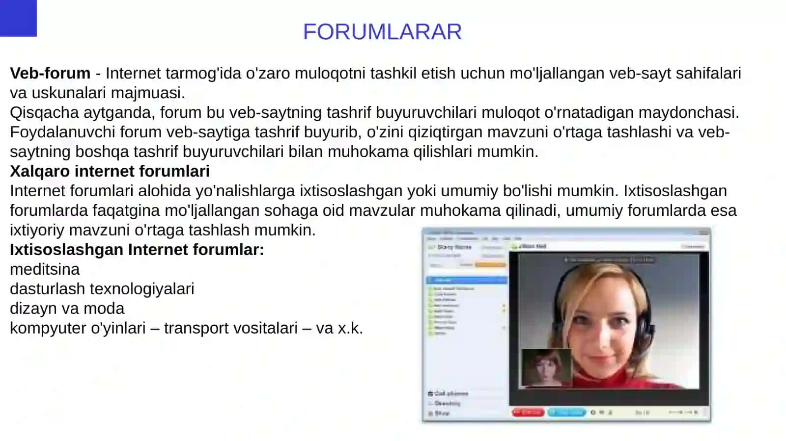 Internet ilovalarini ishlab chiqarish fani bo’yicha electron resurs uchun taqdimot materiallari 4