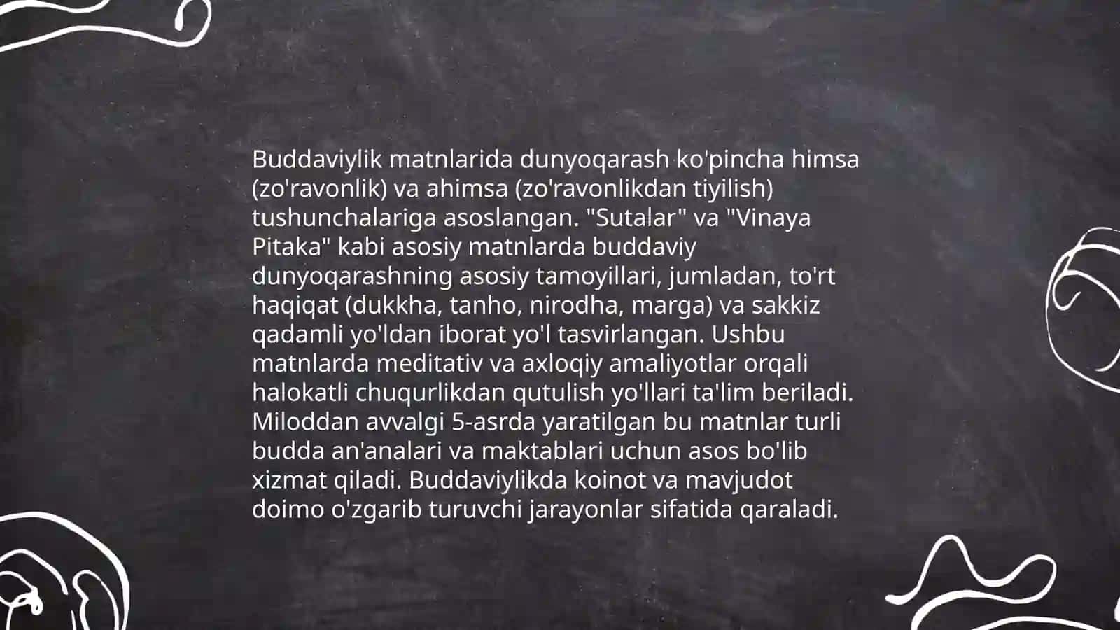 Buddaviylik oqimidagi adabiyotlarning matniy xususiyatlarini o'rganish 4
