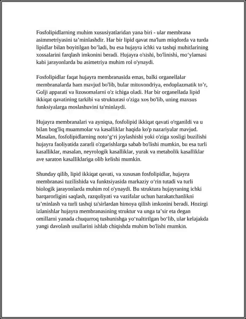 HUJAYRA MEMBRANALARINING TUZILISHI 4