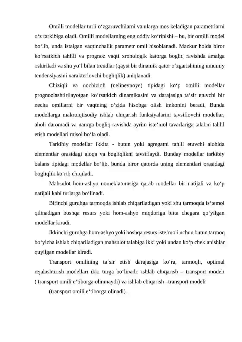 Ijtimoiy - iqtisodiy jarayonlarni prognozlash trish ekonometrik modellari 4