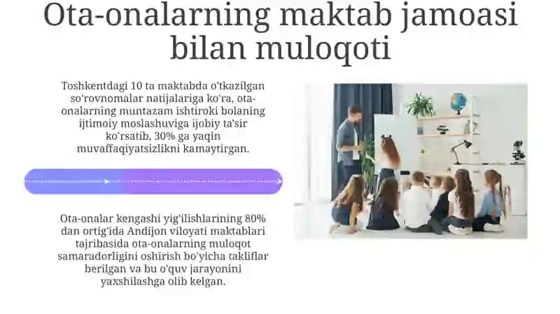 Mehrli maktab faoliyatida ota onalar ishtirokining oʻrni 4