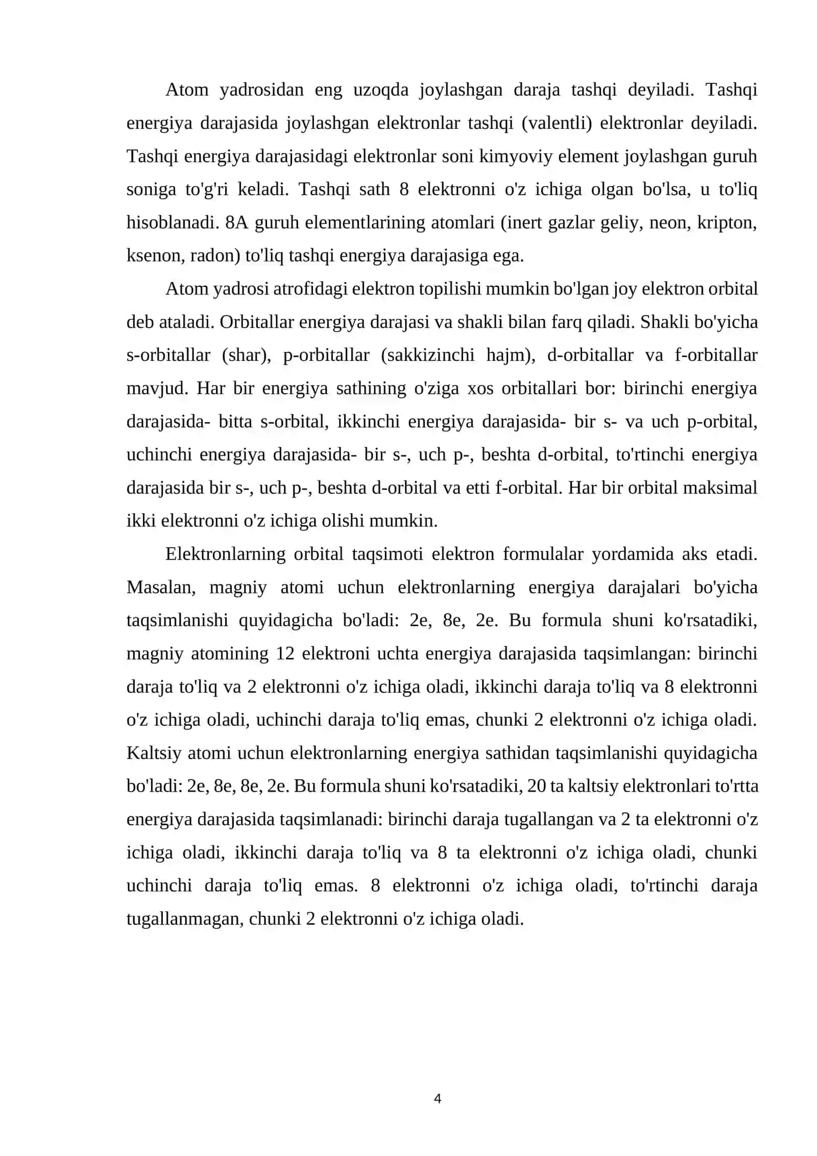 ELEKTRONLARNI ENERGETIK SOHALAR BO`YICHA TAQSIMOTI 4