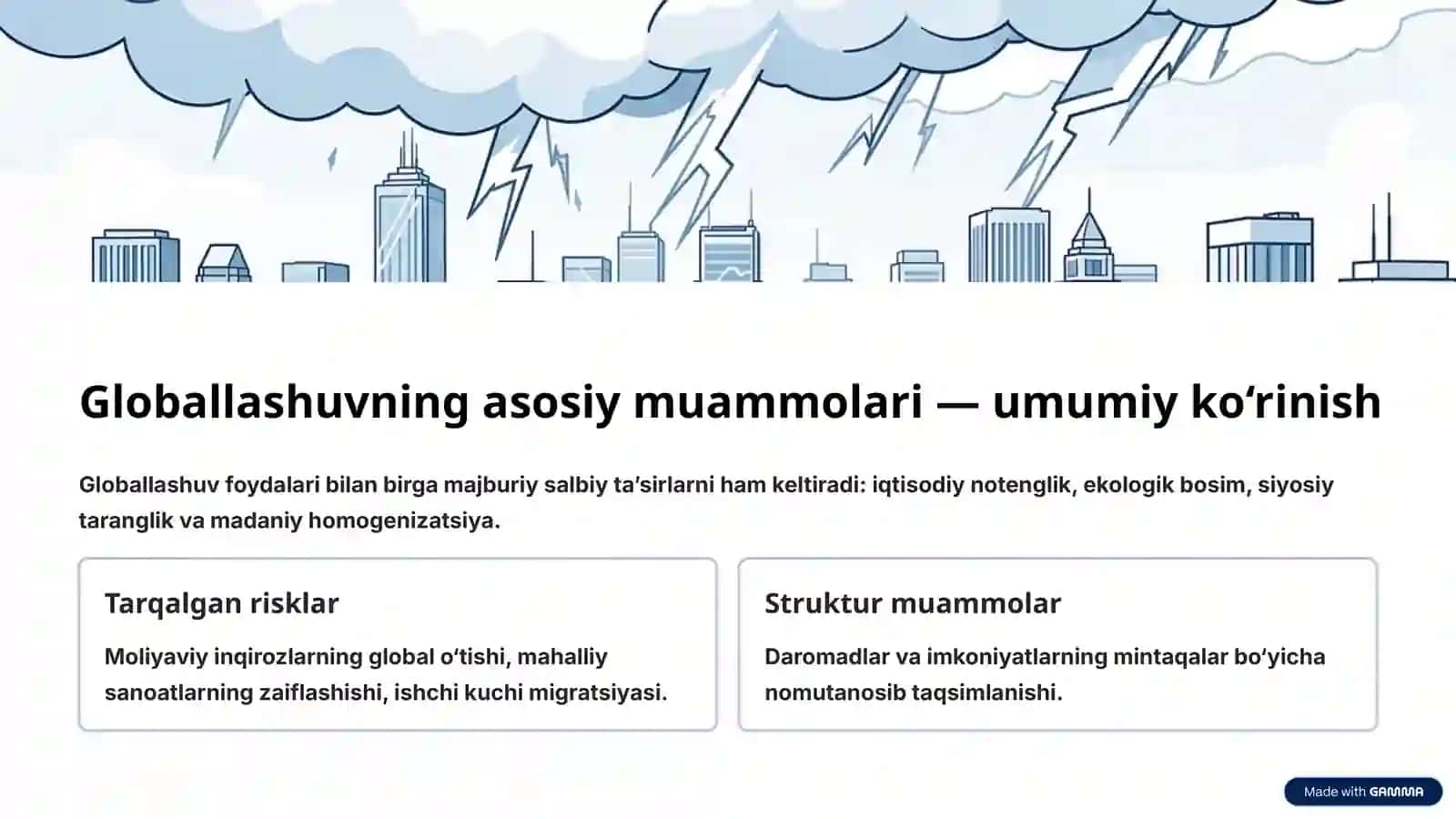 Jahon iqtisodiyotini globallashuv muammolari va ularning guruhlanishi 4