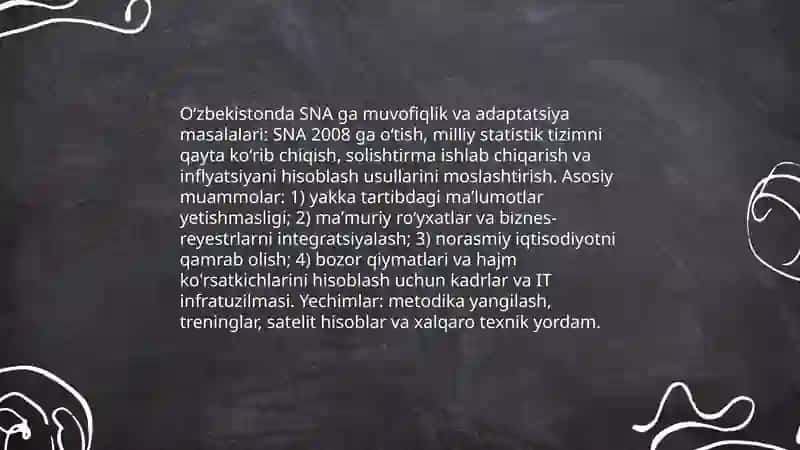 Milliy hisoblar tizimi va oʻzbekistonda unga oʻtishni vazifalari 4