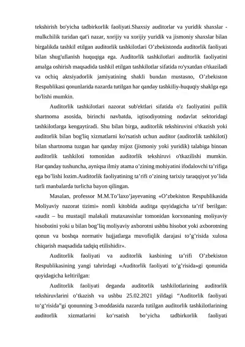 Xalqaro audit standartlarini tasniflanishi va O'zbekistonda qo'llash masalalari 4