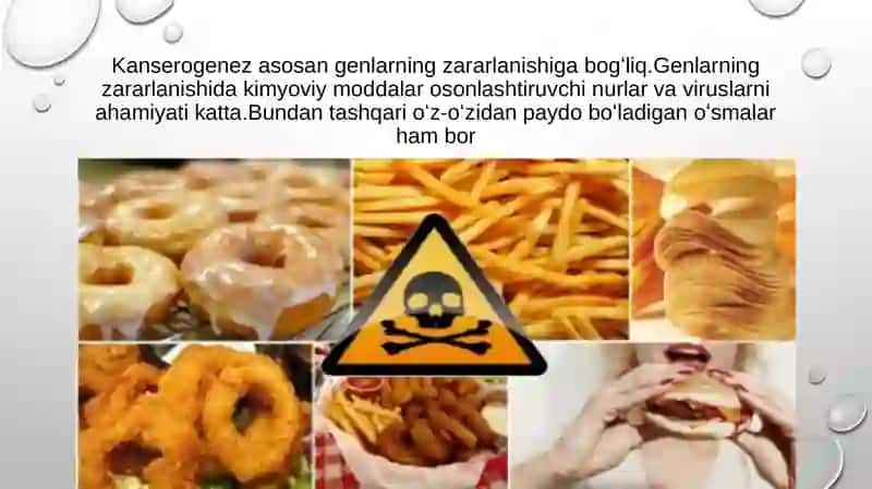 Kanserogen agentlar va ularning hujayralar bilano'zarotasi 4