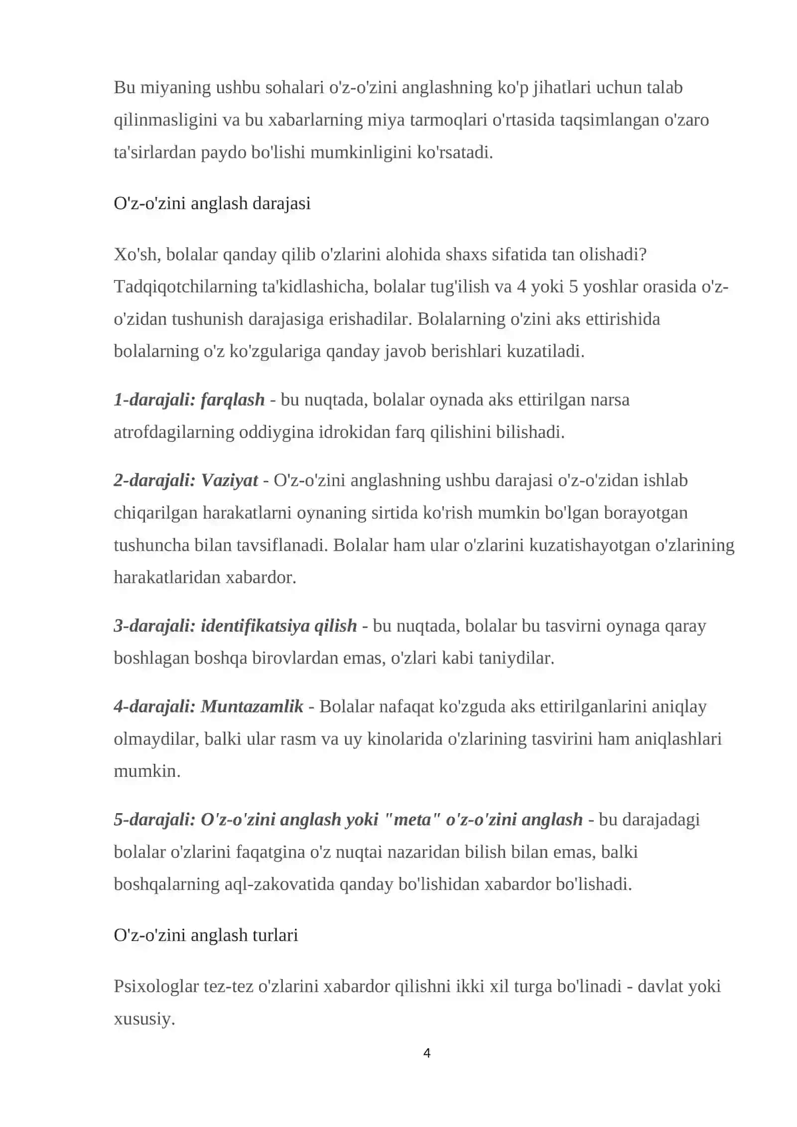 O’z o’zini anglash psixologiyasi 4