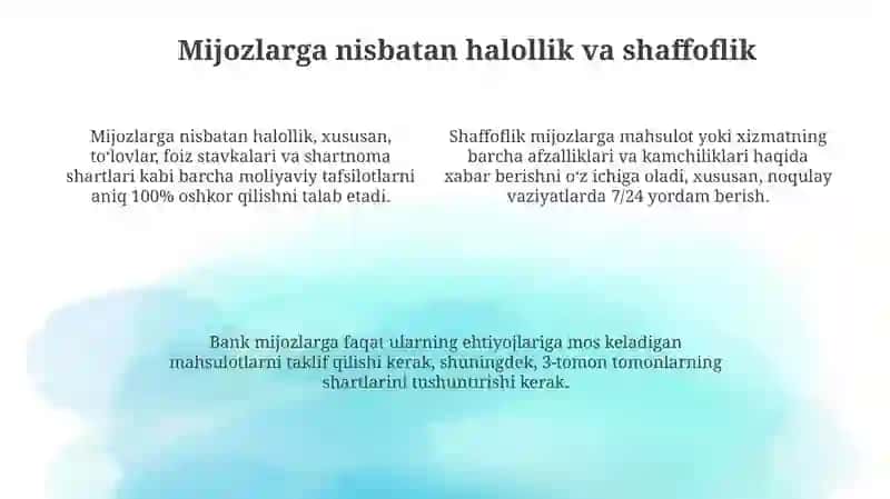 Mijozlar bilan munosabatlardagi asosiy majburiyatlar 4
