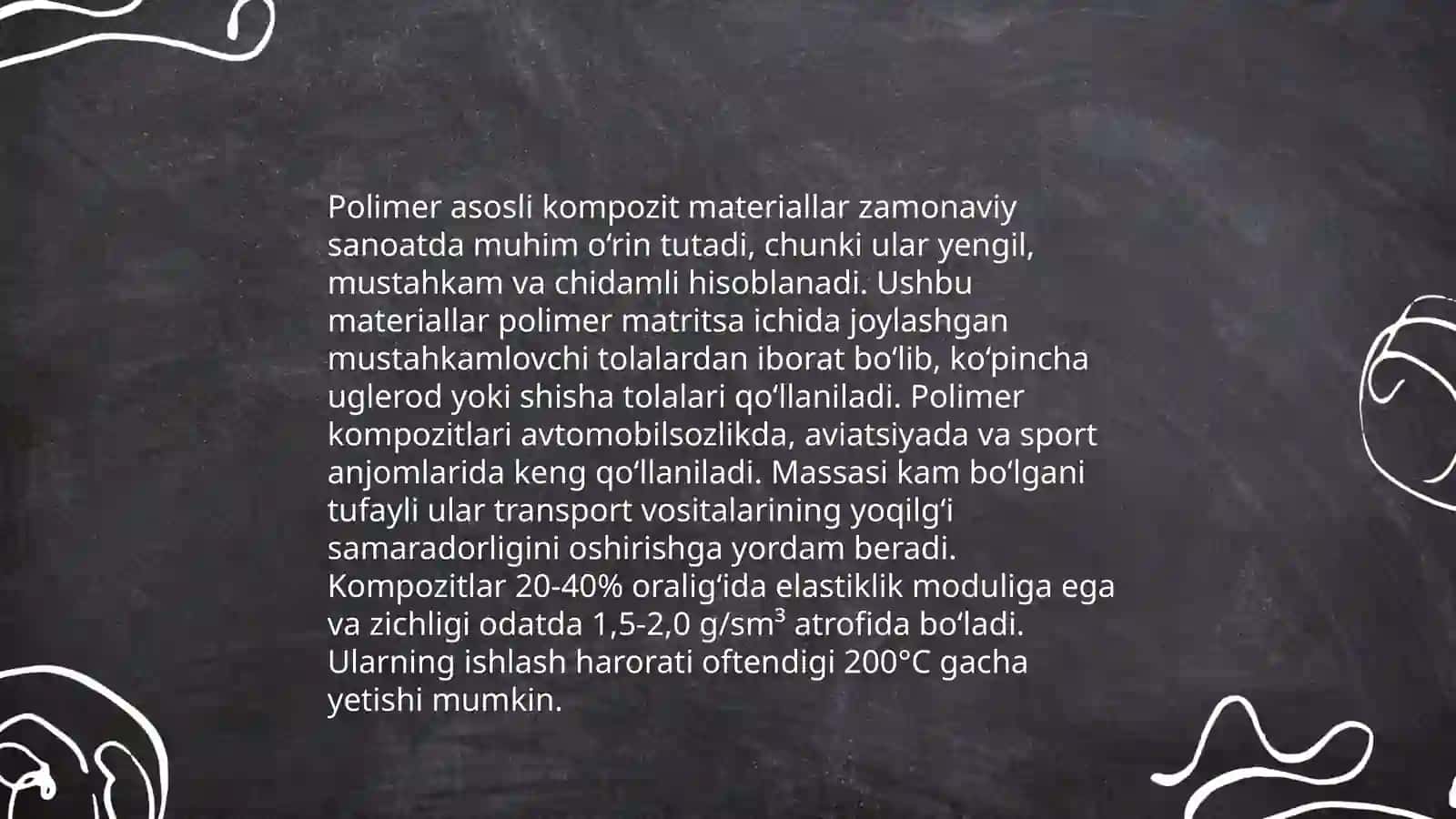 Kompozitsion materiallar holati tuzilishi va xom ashyosi 4