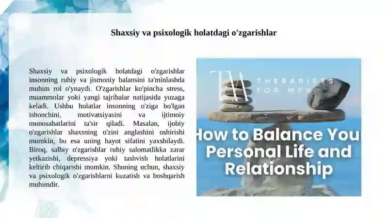 Balansda roʻy beradigan oʻzgarishlar. 4
