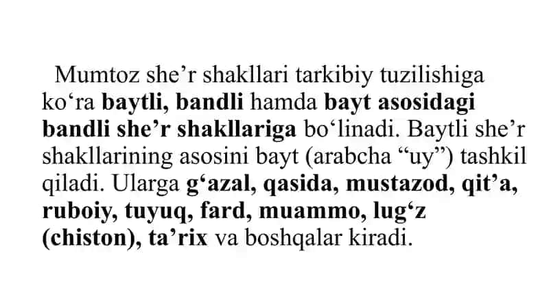 Qasida janri haqida. Mustazod janri 4