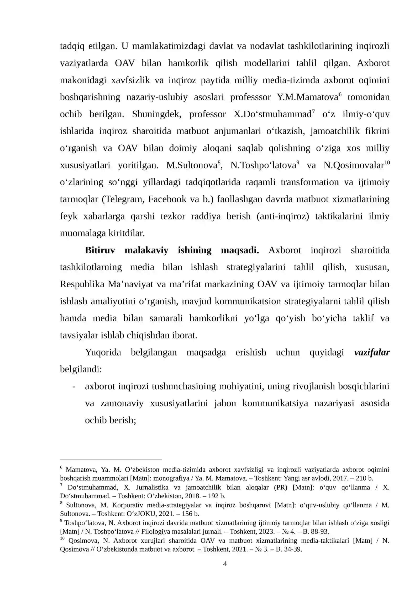 AXBOROT INQIROZI SHAROITIDA TASHKILOTLARNING MEDIA BILAN ISHLASH STRATEGIYASI 4