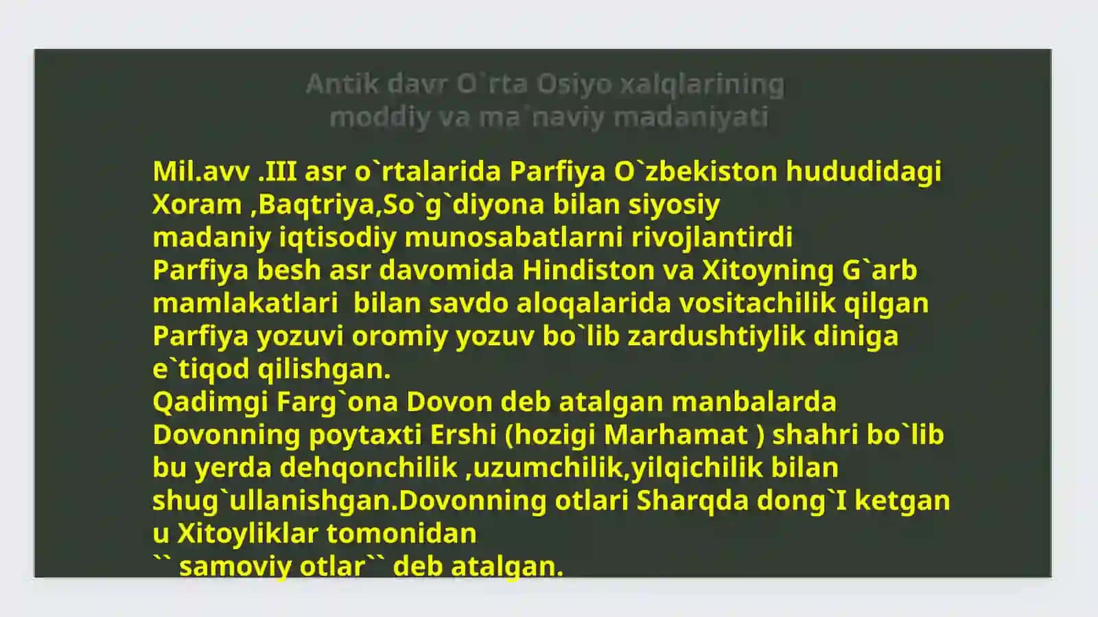 O`rta osiyo antik davri moddiy madaniyati bajardi 4