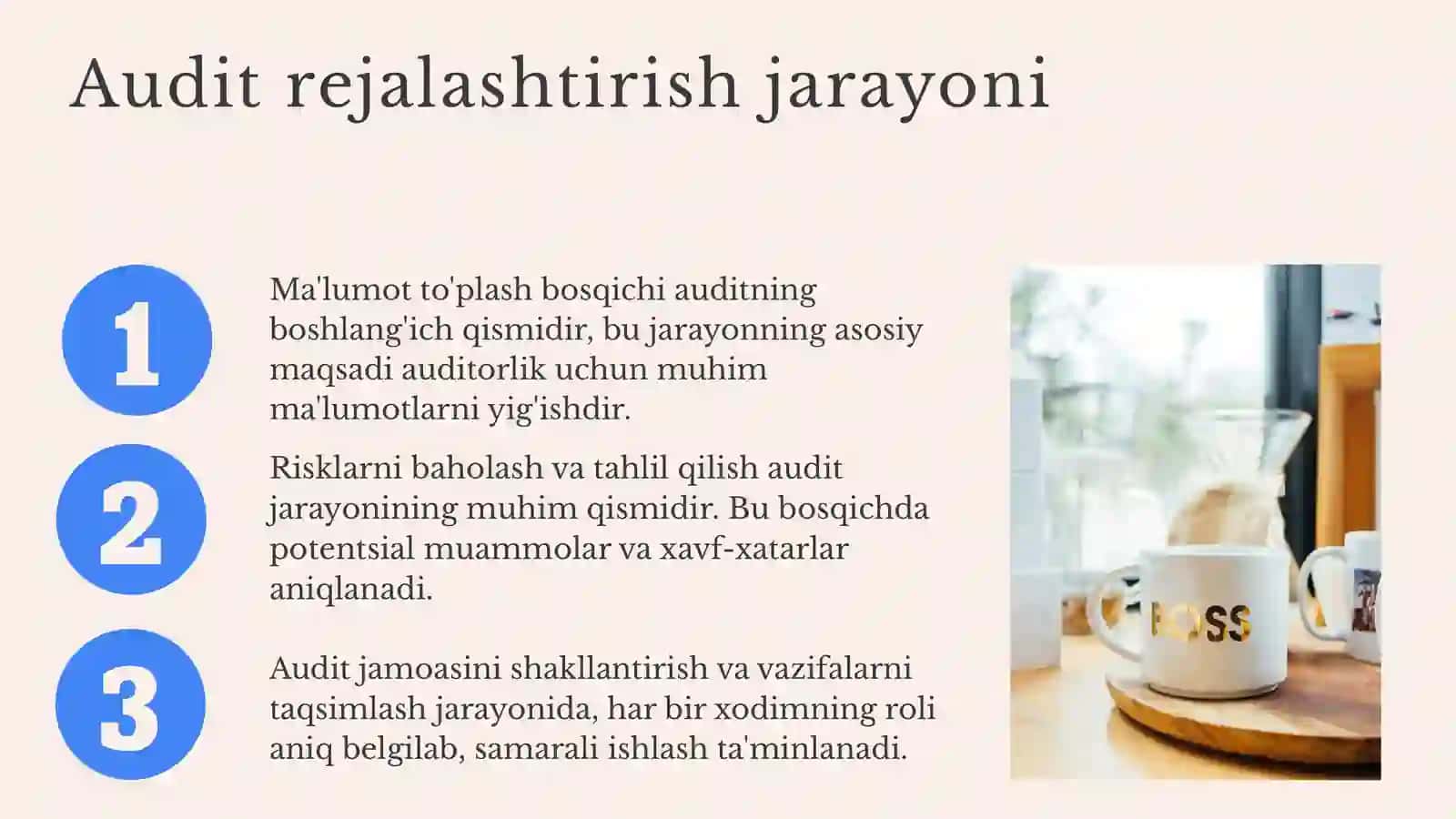 Audit rejalashtirishning umumiy rejasini tuzish 4