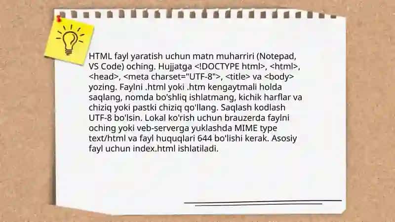 HTML fayllar yaratish 4