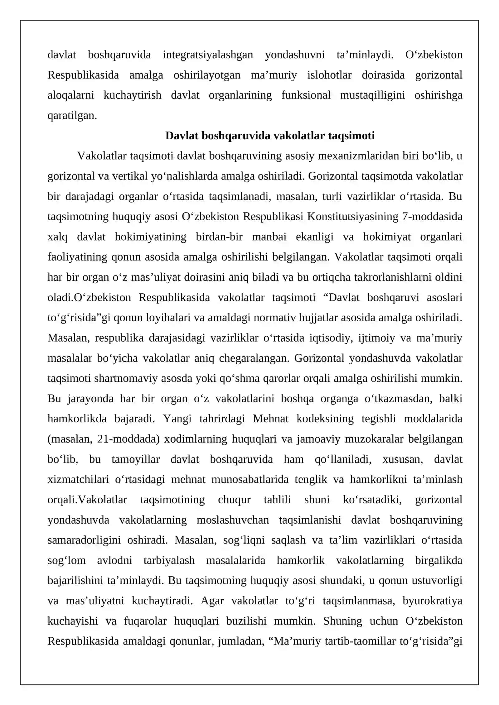 Davlat boshqaruvida gorizontal yondashuvni nazariy huquqiy jihati 4